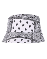 White Paisley Bucket Hat Festival Hat Rave Hat