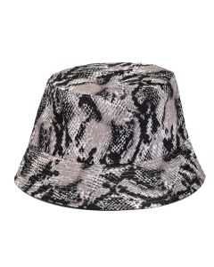 Foldable Cotton Bucket Hat With Snake Print Design. These sun hats can be folded to fit in your pocket.  They make great rave hats and funky festival wear.