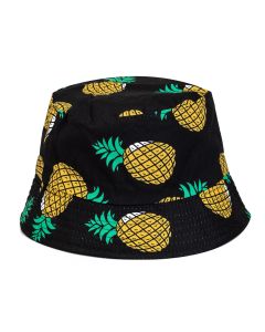 Foldable cotton bucket hat with pineapple print design.  These sun hats can be folded to fit in your bag or pocket.  They make great rave hats or festival wear.