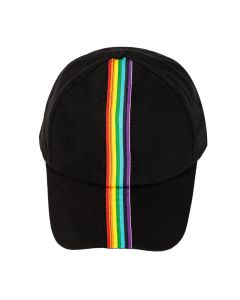 Gay pride baseball cat with rainbow stripe design.  These gay pride hats make ideal gay pride festival wear for your festival outfit.  Pretty little thing.