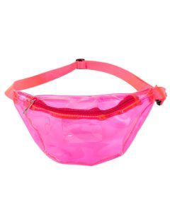 Pink transparent PU bum bag with adjustable strap.   The see through bumbags make great festival wear for your festival outfit.. Pretty little thing.