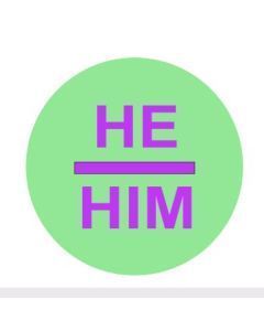 He Him LGBTQ+ Pronoun Badge 2.5cm Gay Pride Badges