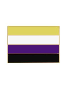 Non Binary Pride Rectangular Pin Badge LGBTQ+ Badge