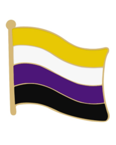 Non Binary Pride Flag Shaped Badge LGBTQ+ Badge