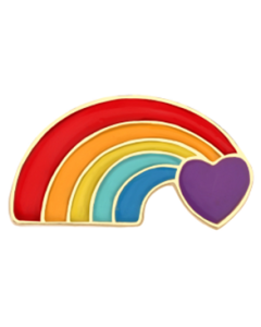 Rainbow and Love Heart Gay Pride Badge LGBTQ+