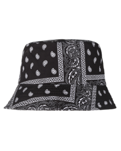 Black Paisley Bucket Hat Festival Hat Sun Hat Rave Hat