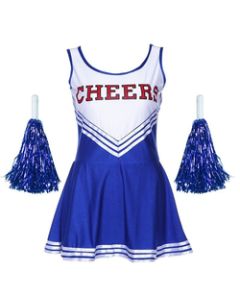 Blue Cheerleader Fancy Dress Outfit