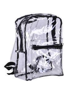 Clear transparent backpack.  These rucksacks make great school bags or PE bags.  The waterproof bags are ideal for festivals where bags must be see through.  Great festival wear for your festival outfit.