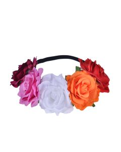 Lesbian Pride Flower Crown on Elastic LGBTQ+ Accessories