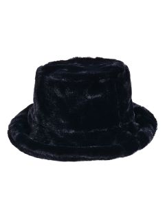 Warm Black Fluffy Bucket Hat.  These fashionable bucket hats can be worn all year round  Great festival wear.  Pretty little thing the hats are foldable to fit in your bag or packet.