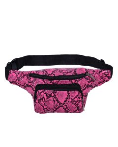 Neon pink snake print bum bag with adjustable straps and pockets.  These neon pink snake print bumbags make great festival wear for your festival outfit.  Pretty little thing.