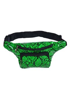 Neon Green snake print PU bum bag with adjustable strap and pockets.  These snake print bumbags make great festival wear for your funky festival outfit  Pretty little thing.