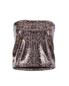 Shiny Holographic Snake Print Strapless Top.  This shiny metallic strapless snake print top makes great festival wear for your funky festival outfit.  Pretty little thing.