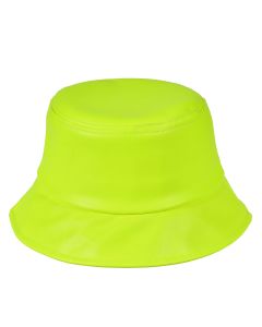 Neon Yellow PU Bucket Hat