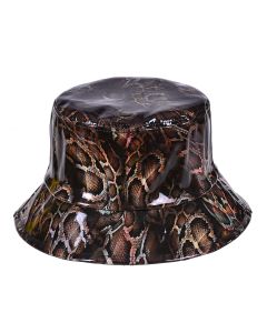 shiny snake print bucket hat sun hat or rain hat. Great festival wear.  Pretty little thing.