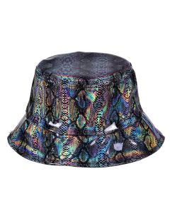 shiny holographic snake print bucket hat sun hat or rain hat.  Great festival wear, pretty little thing.