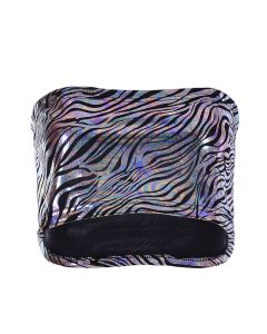 Shiny Holographic Zebra Print Boob Tube.  This shiny metallic silver zebra print boob tube makes great festival wear for your funky festival outfit.  Pretty little thing.  