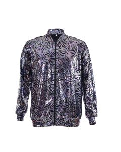 Shiny Holographic Zebra Print Bomber Jacket.  These shiny holographic zebra print bomber jackets make great festival wear for your funky festival outfit.   Pretty little thing