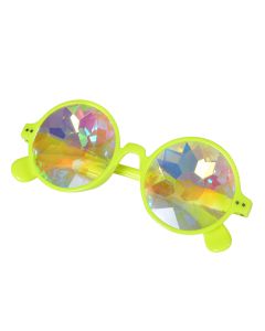 Neon yellow kaleidoscope glasses with prism lenses.  These kaleidoscope glasses make a great festival wear accessory to your funky festival outfit. Pretty little thing.