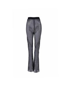 80's black mesh flares.  These funky 1980's black mesh flares make great festival wear for your funky festival outfit.  Pretty little thing. Hippy trousers dance trousers