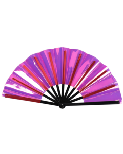 Extra Large Pink Holographic Cracking Fan 33cm LGBTQ+