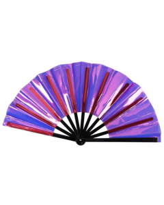 X Large Cracking Fan 33cm Holographic Purple Cracking Fan