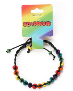 Rainbow gay pride ceramic beaded friendship bracelet. Also available lesbian pride friendship bracelet and pansexual pride friendship bracelet and more.