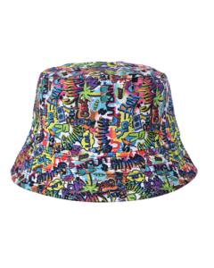 Childrens multi cartoon print sun hat, bucket hat.  Fits toddler to age 8.  Many designs of kids sun hats for kids available.