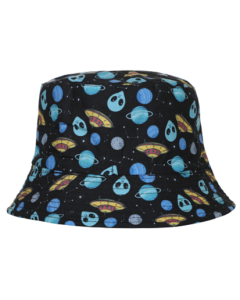 Alien and UFO Print Bucket Hat Festival Hat Rave Hat