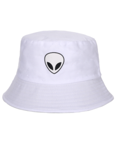 White Alien Bucket Hat Alien Festival Hat Sunhat