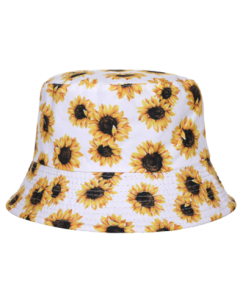 Sunflower Print Bucket Hat, Sun Hat, Festival Hat, Rave Hat