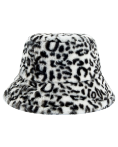 Black leopard print faux fur soft, warm and fluffy bucket hat or festival hat.  Nice warm festival hat for those chilli festival evenings.  Many colours of fluffy bucket hats available as well as matching bags