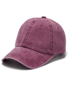 Pink stone wash baseball cap.