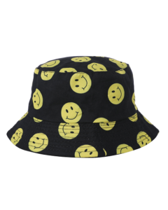 Kids Smiley Face Print Bucket Hat Sun Hat Festival Hat