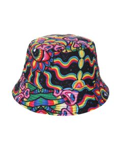 Psychedelic Mushroom Print Bucket Hat Festival Hat Sun Hat Rave Hat