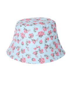 Pink and blue floral print bucket hat, festival hat. These funky sun hats make perfect rave hats. festival hats or festival wear accessories.  Many bucket hat designs to choose from.