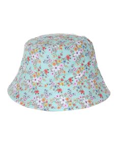 Pretty Blue Floral Print Sun Hat, Festival Hat