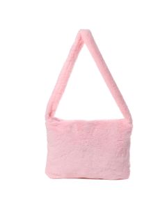 Pink Fluffy Faux Fur Shoulder Bag Tote Bag