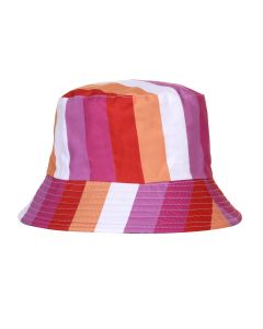 Lesbian Pride Bucket Hat With Stripes.  LGBTQ+ Accessories.