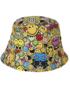 Kids Multi Smiley Face Bucket Hat Sun Hat Childrens Festival Hat