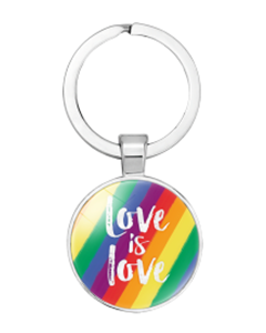 Love is Love Rainbow Stripe Keyring LGBTQ+ Accessories.