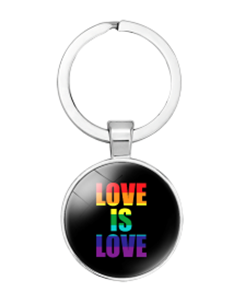 Black Gay Pride Love Is Love Keyring.  LGBTQ+ Accessories