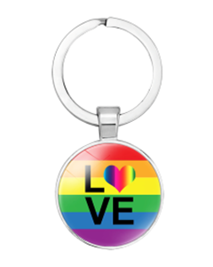 Rainbow Gay Pride Love Keyring LGBTQ+ Accessories.