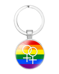 Double Venus Rainbow Gay Pride Keyring LGBTQ+