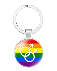 Male Gay Pride Keyring.  LGBTQ+ Accessories.