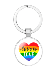 Love Is Love Heart Gay Pride Keyring LGBTQ+ Accessories