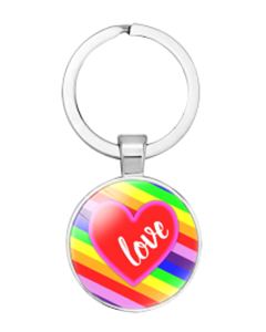 Love Heart Rainbow Gay Pride Keyring LGBTQ+ Accessories