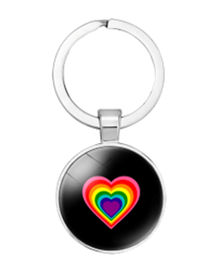 Gay Pride Heart Keyring LGBTQ+ Keyrings and Accessories.