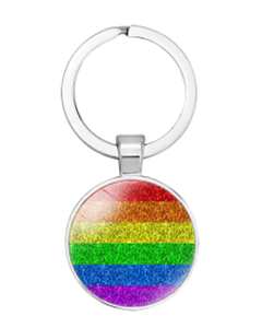 Glitter Rainbow Pride Keyring.  LGBTQ+ Accessories