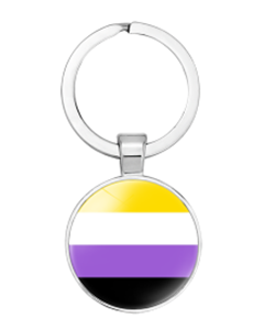 Non Binary Pride Keyring.  LGBTQ+ Keyrings and Accessories